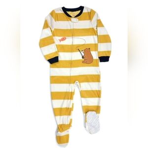 NWT,Carter's, Yellow and White Striped Footie, Size: 3T